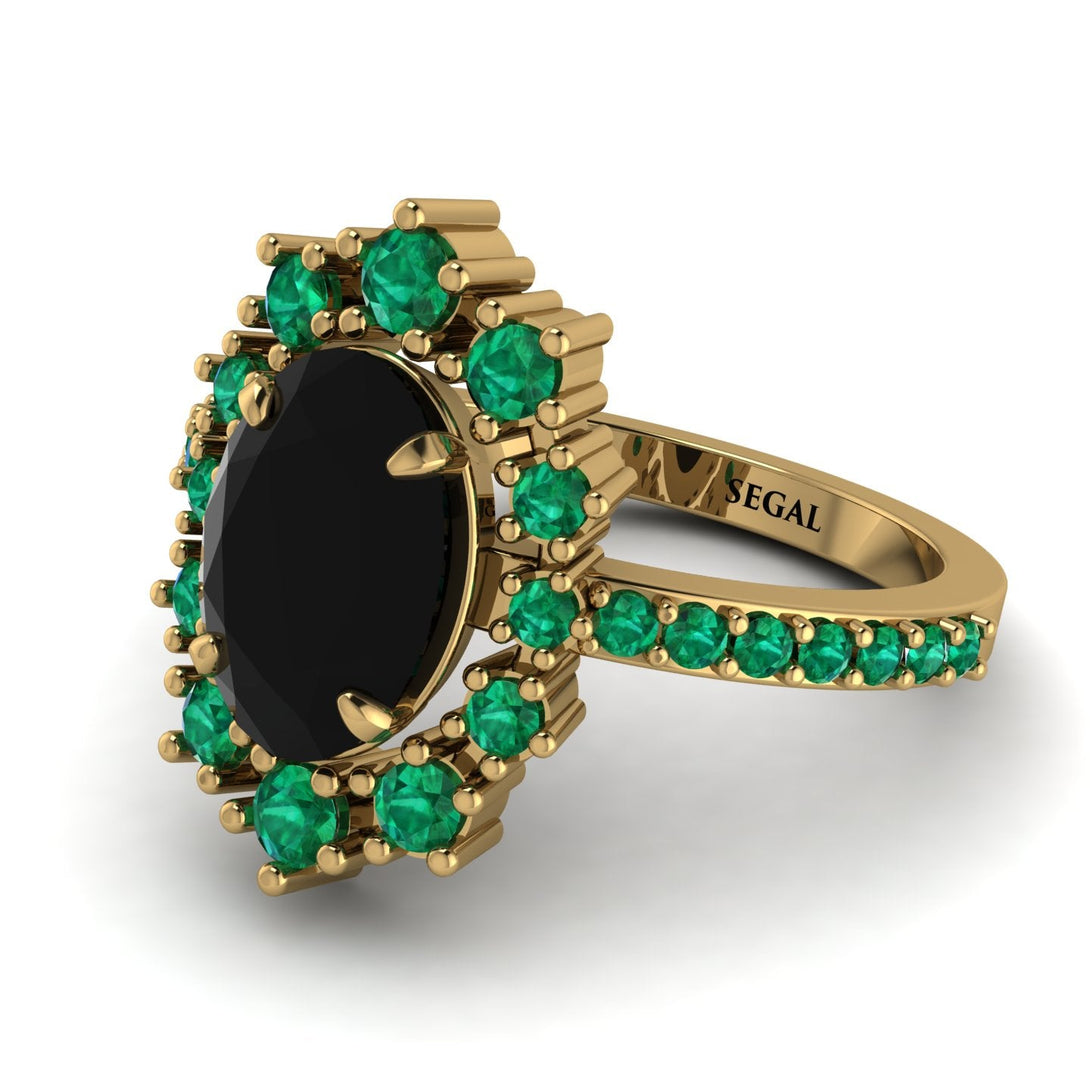 Glamorous Oval Black Diamond Ring - Emily No. 22