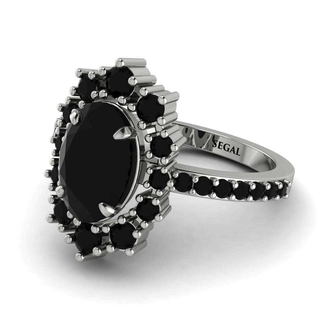 Glamorous Oval Black Diamond Ring - Emily No. 39