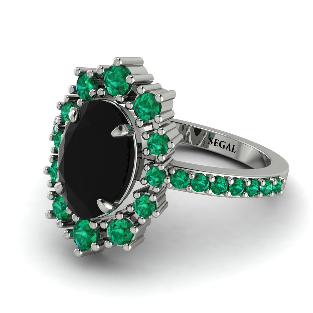 Glamorous Oval Black Diamond Ring - Emily No. 24