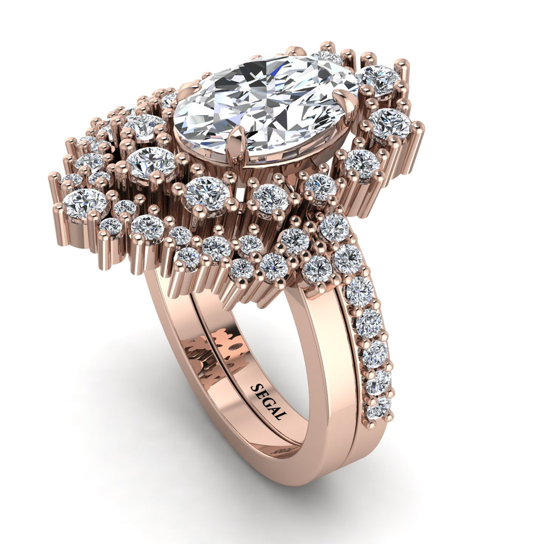 Glamorous Oval Diamond Bridal Set - Emily No. 2