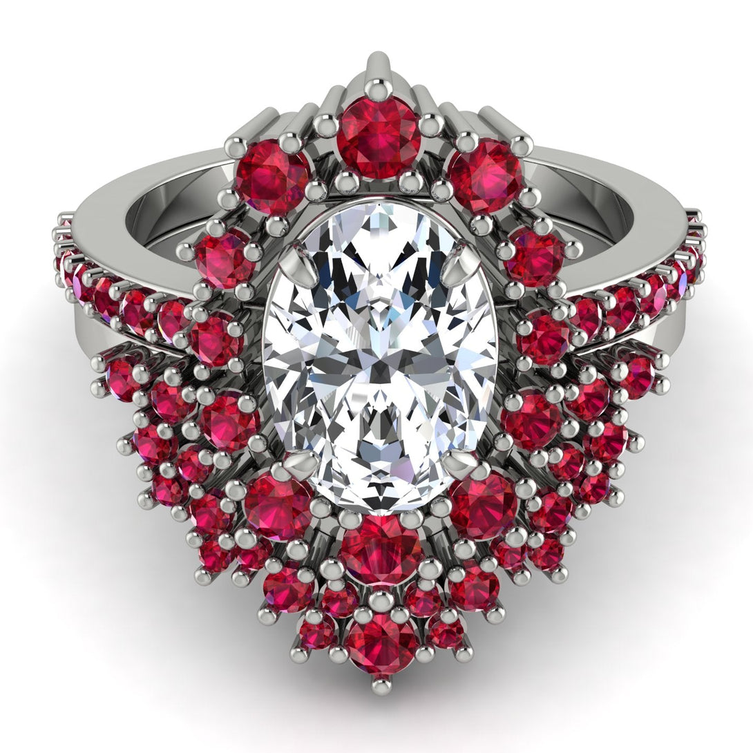 Glamorous Oval Diamond Bridal Set - Emily No. 48