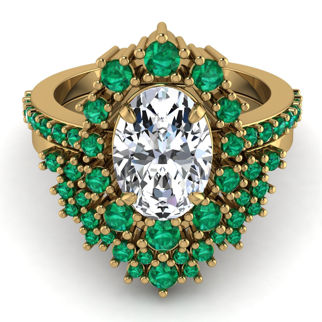 Glamorous Oval Diamond Bridal Set - Emily No. 16