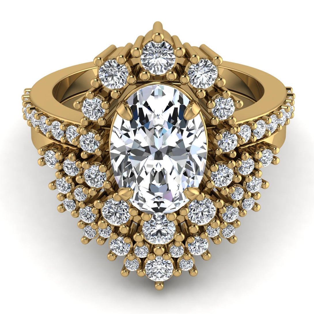 Glamorous Oval Diamond Bridal Set - Emily No. 1