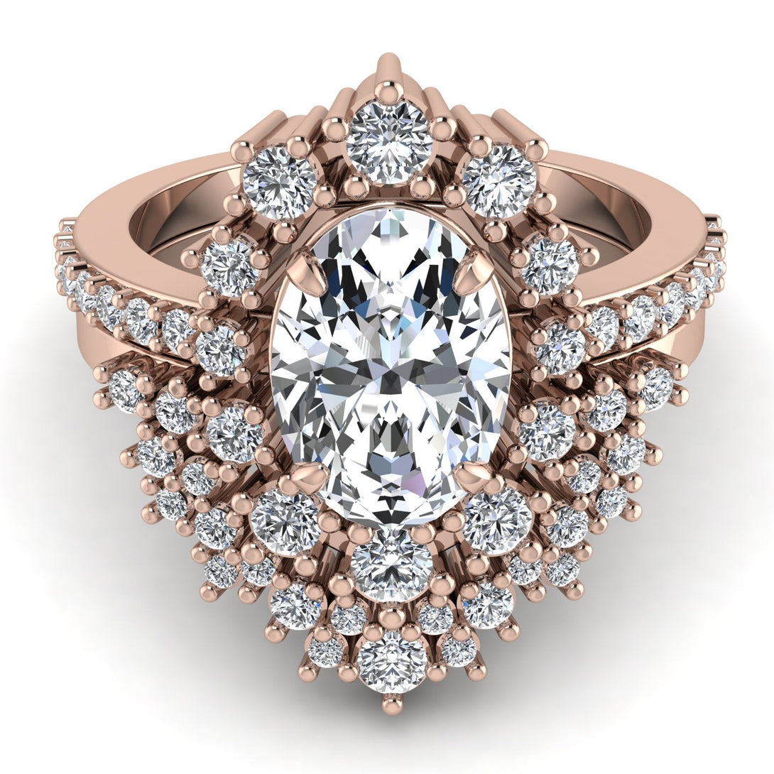 Glamorous Oval Diamond Bridal Set - Emily No. 2