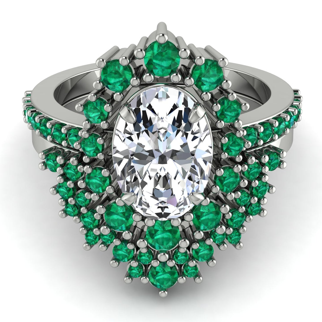 Glamorous Oval Diamond Bridal Set - Emily No. 18