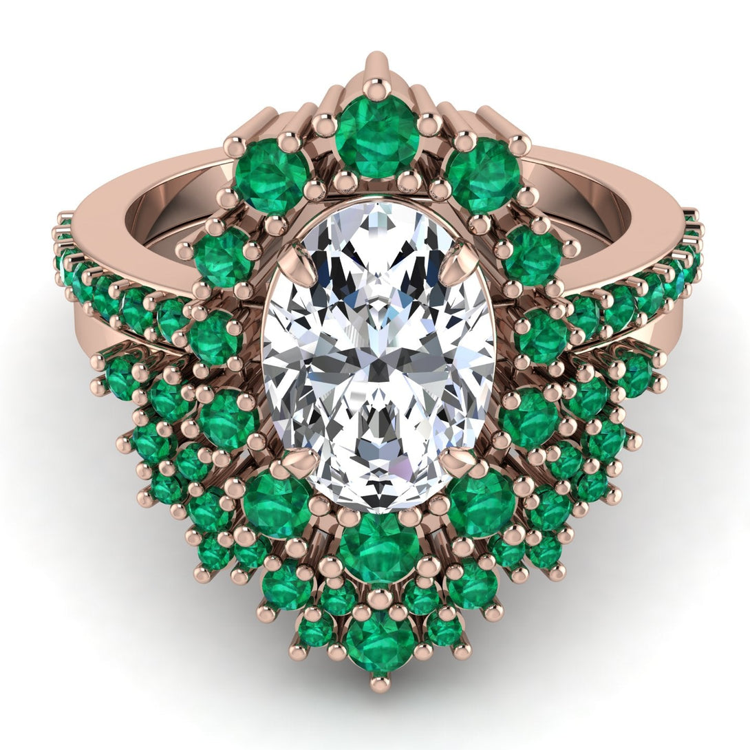 Glamorous Oval Diamond Bridal Set - Emily No. 17