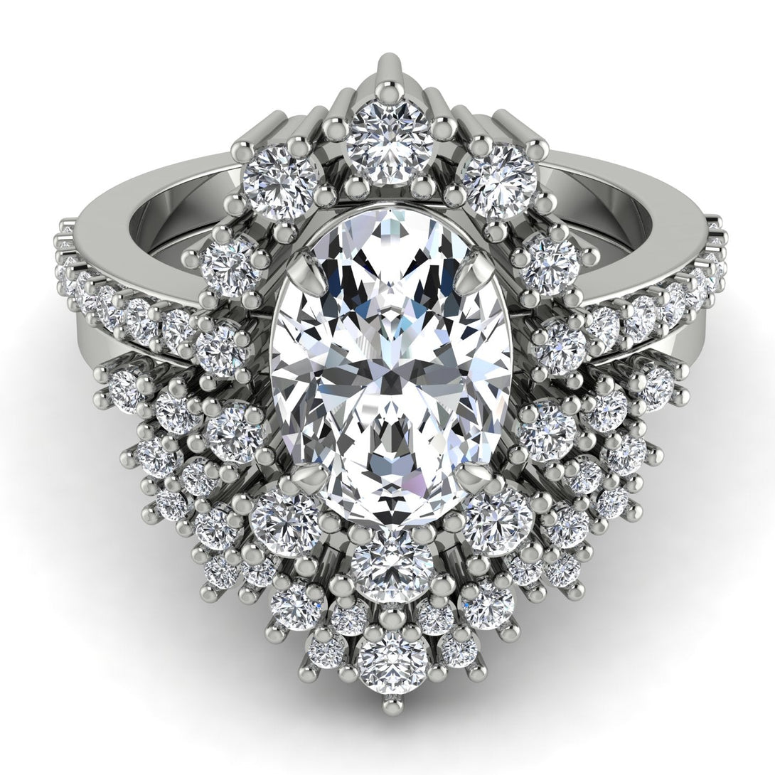 Glamorous Oval Diamond Bridal Set - Emily No. 3
