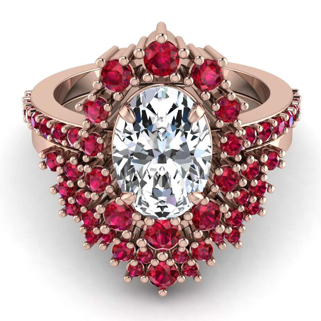 Glamorous Oval Diamond Bridal Set - Emily No. 47