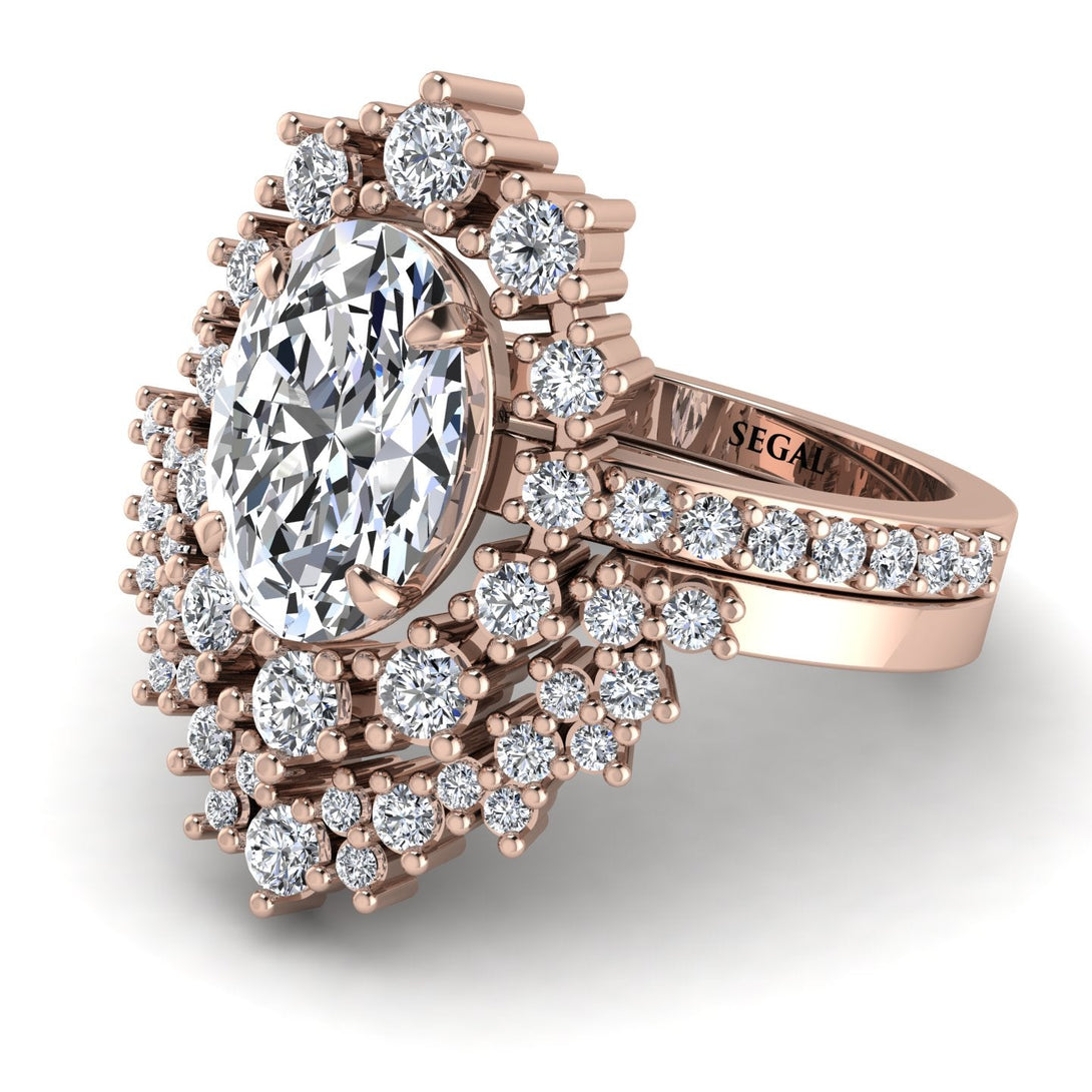 Glamorous Oval Diamond Bridal Set - Emily No. 2