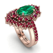 Glamorous Oval Emerald Bridal Set - Emily No. 50 image 1