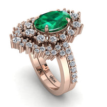 Glamorous Oval Emerald Bridal Set - Emily No. 5 image 1