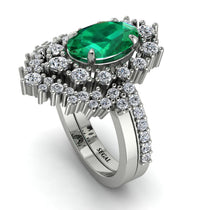 Glamorous Oval Emerald Bridal Set - Emily No. 6 image 1