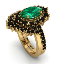 Glamorous Oval Emerald Bridal Set - Emily No. 34 image 1