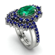 Glamorous Oval Emerald Bridal Set - Emily No. 66 image 1