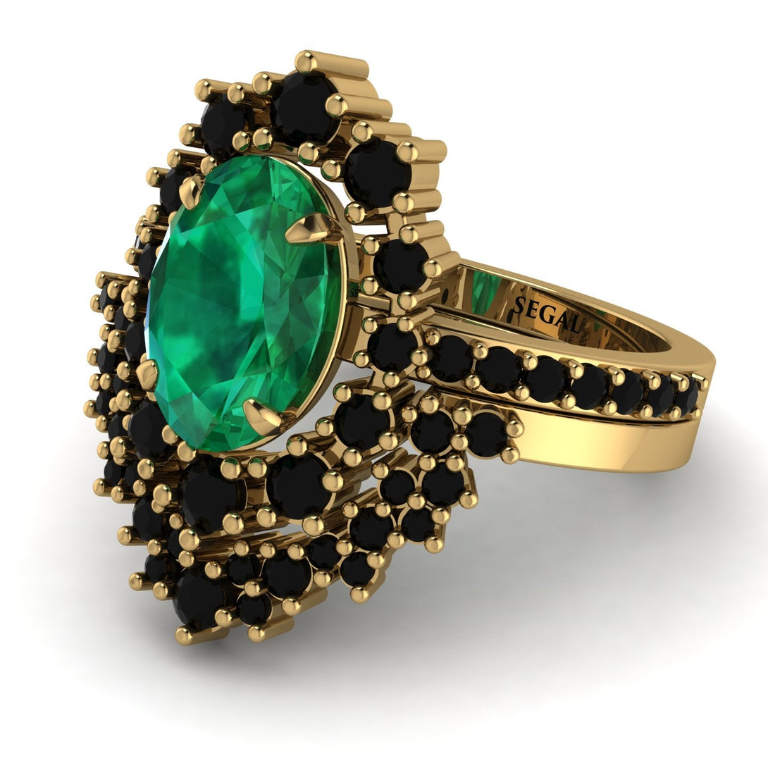 Glamorous Oval Emerald Bridal Set - Emily No. 34