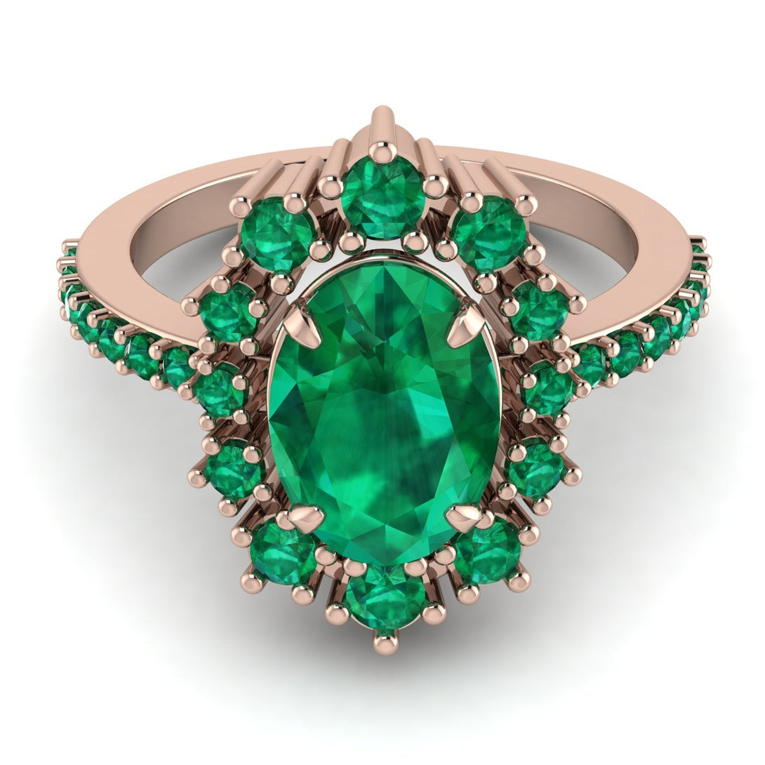 Glamorous Oval Emerald Ring - Emily No. 20