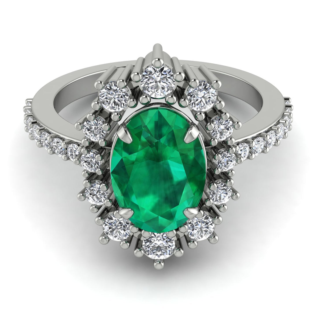 Glamorous Oval Emerald Ring - Emily No. 6
