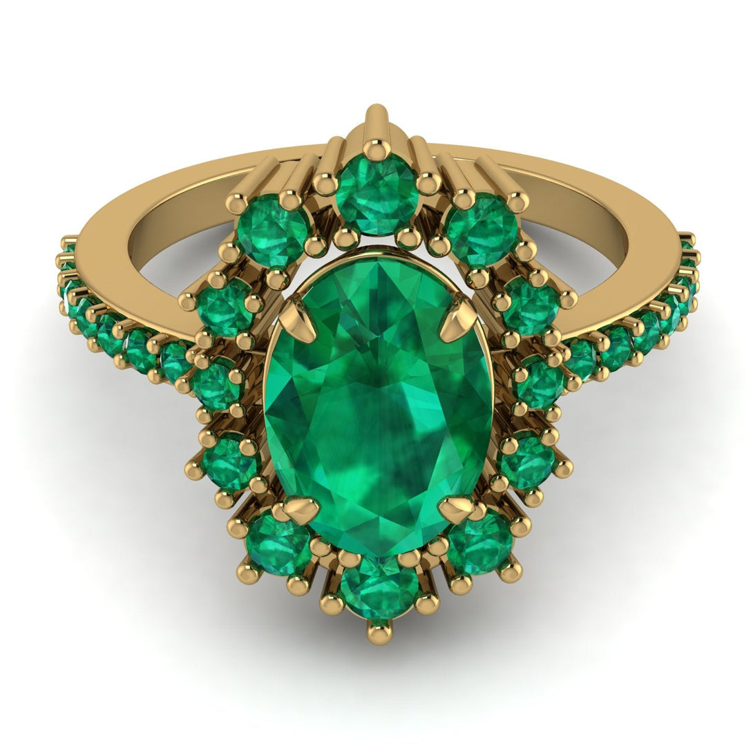Glamorous Oval Emerald Ring - Emily No. 19