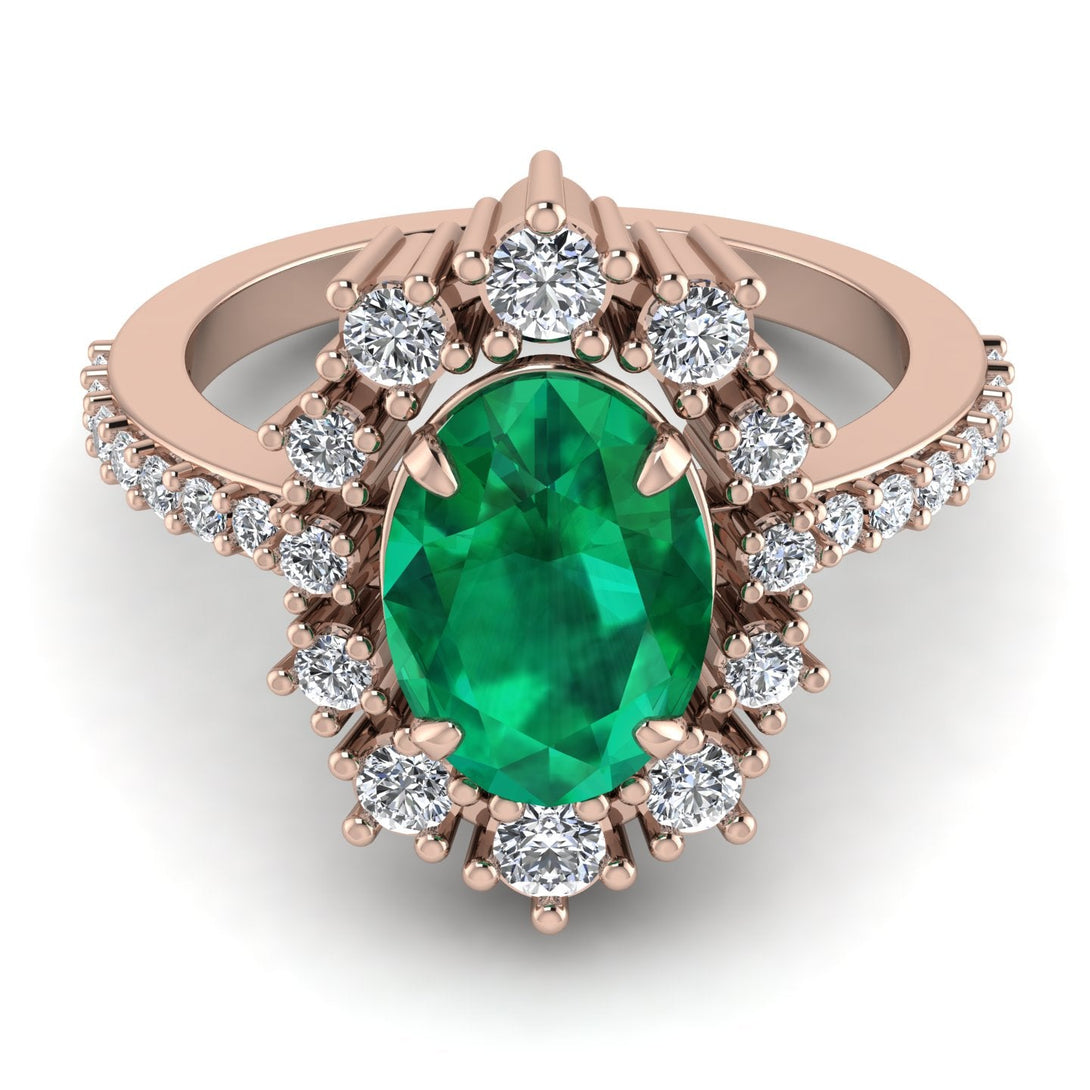 Glamorous Oval Emerald Ring - Emily No. 5