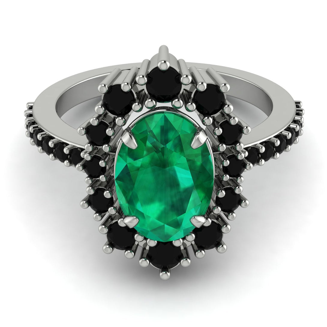 Glamorous Oval Emerald Ring - Emily No. 36