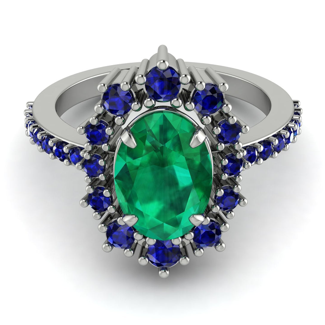 Glamorous Oval Emerald Ring - Emily No. 66