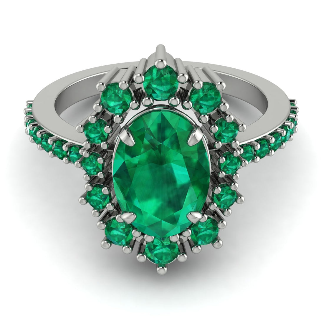 Glamorous Oval Emerald Ring - Emily No. 21