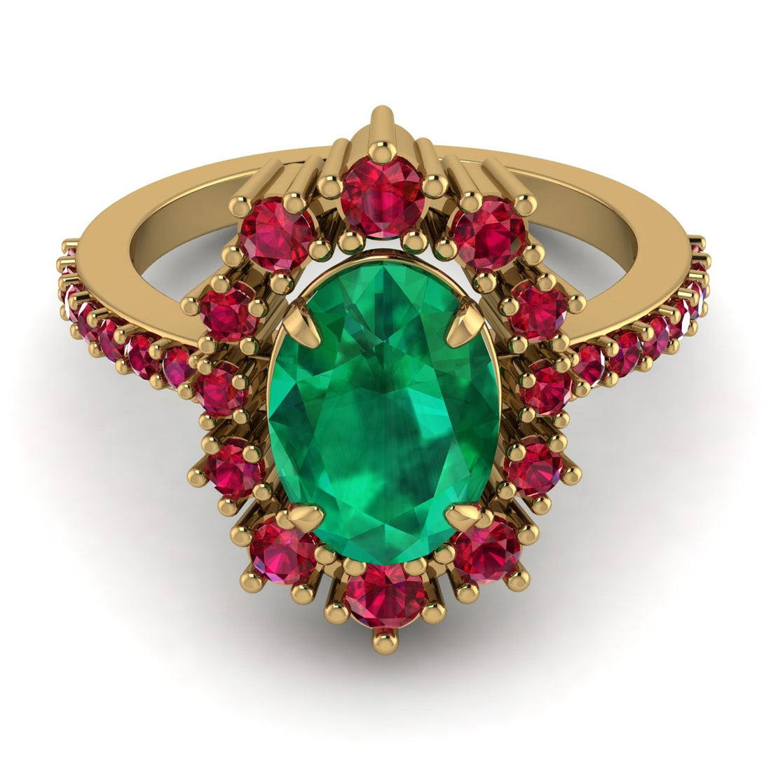 Glamorous Oval Emerald Ring - Emily No. 49