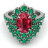 Glamorous Oval Ruby Bridal Set - Emily No. 27