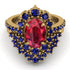 Glamorous Oval Ruby Bridal Set - Emily No. 70