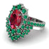 Glamorous Oval Ruby Bridal Set - Emily No. 27