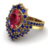 Glamorous Oval Ruby Bridal Set - Emily No. 70