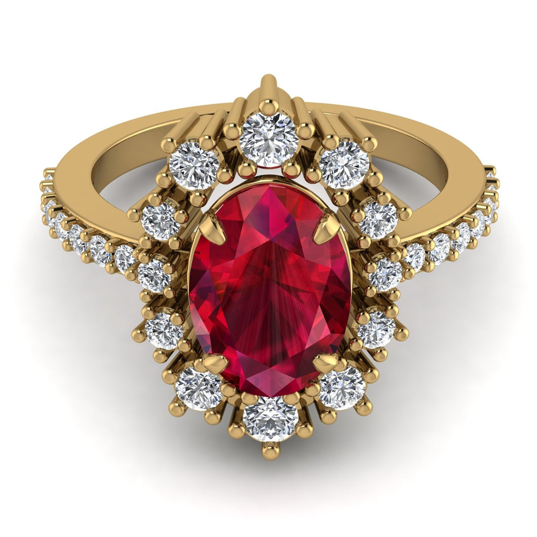 Glamorous Oval Ruby Ring - Emily No. 10