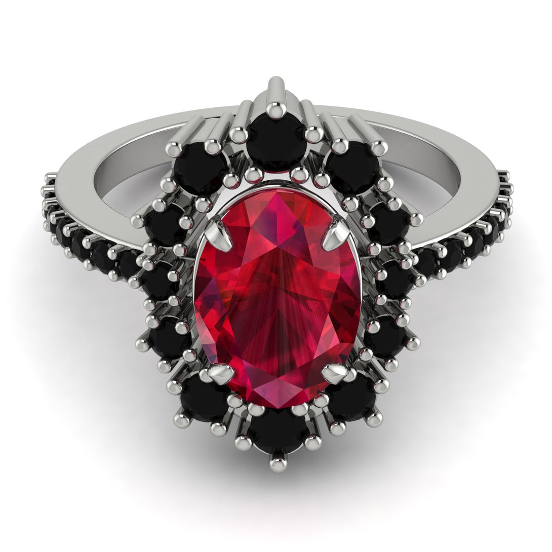Glamorous Oval Ruby Ring - Emily No. 42