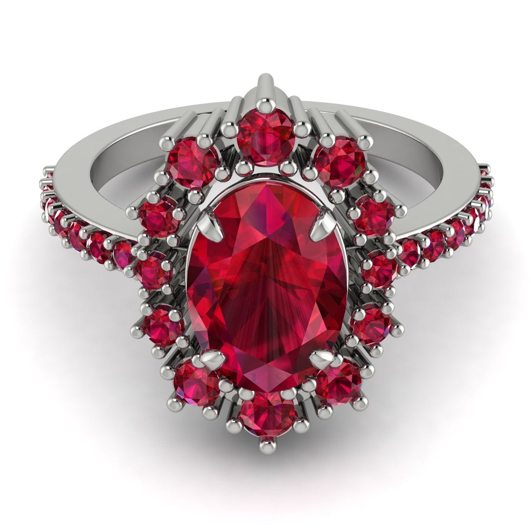 Glamorous Oval Ruby Ring - Emily No. 57
