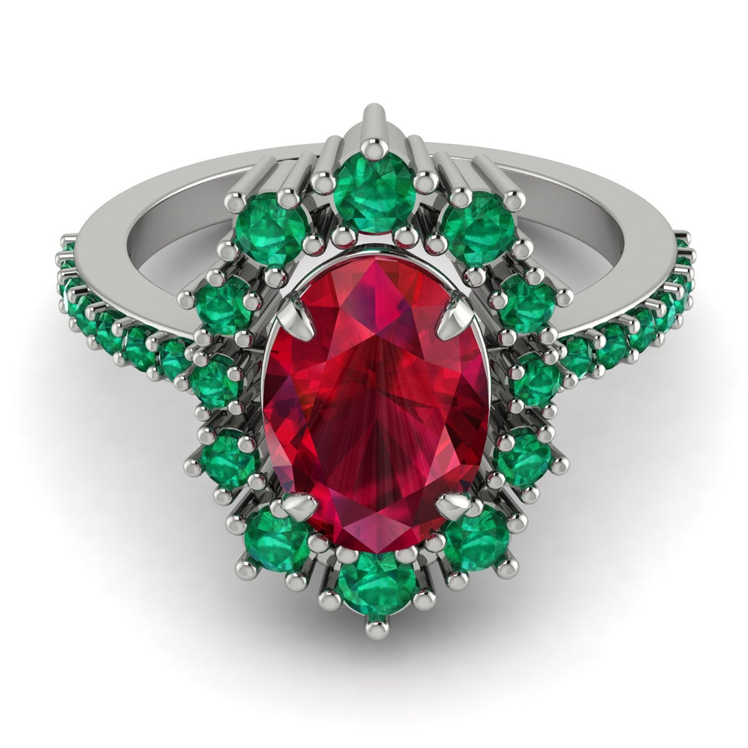 Glamorous Oval Ruby Ring - Emily No. 27