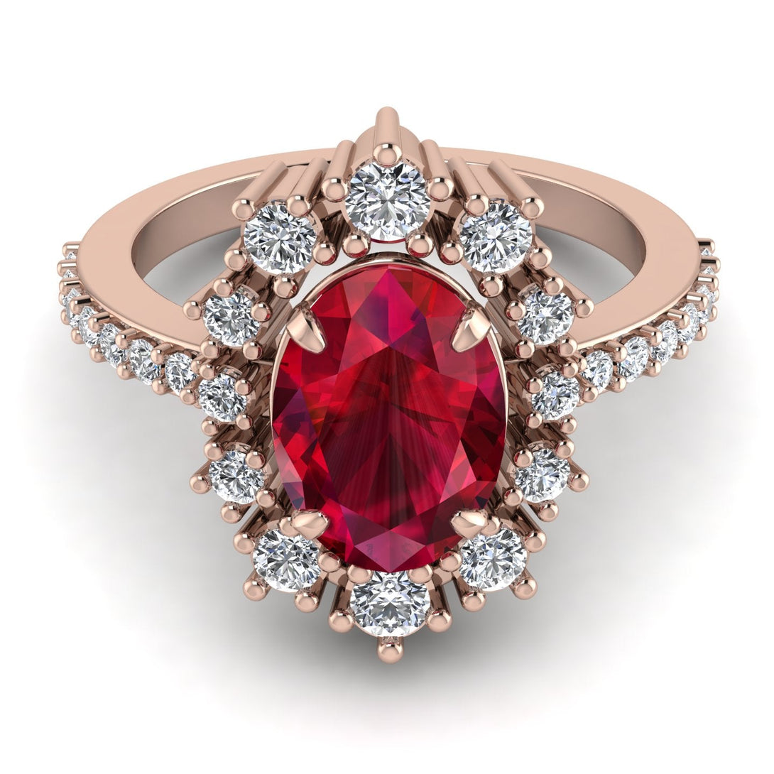 Glamorous Oval Ruby Ring - Emily No. 11