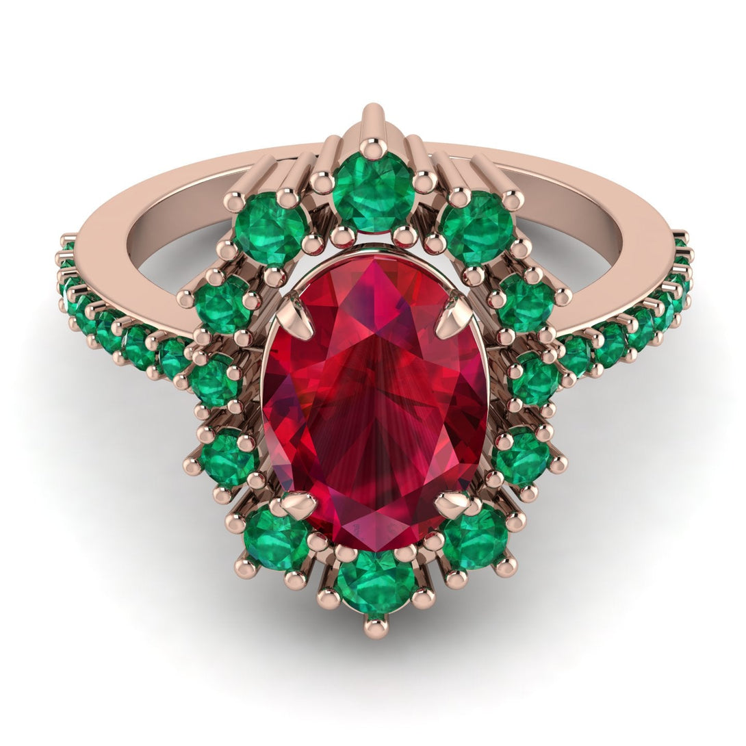 Glamorous Oval Ruby Ring - Emily No. 26