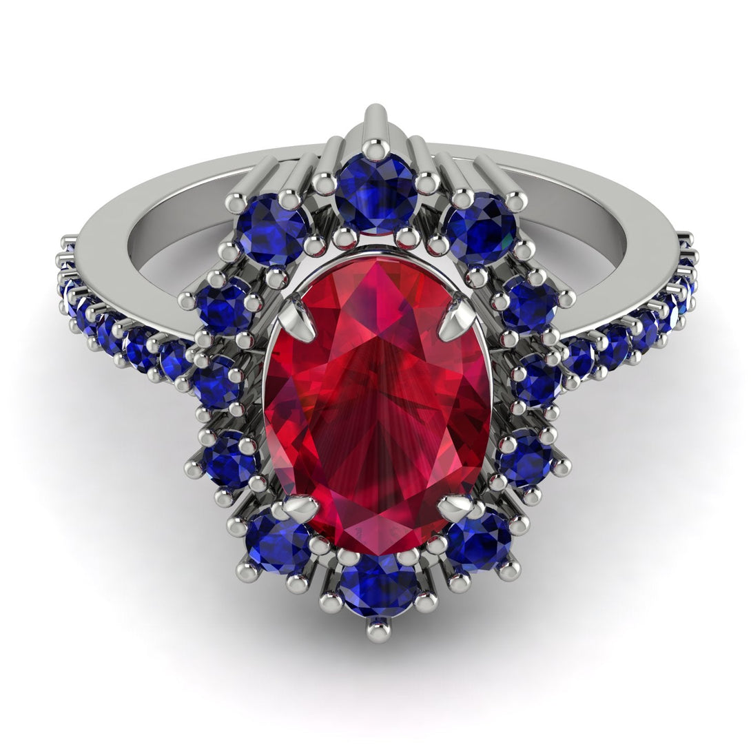 Glamorous Oval Ruby Ring - Emily No. 72