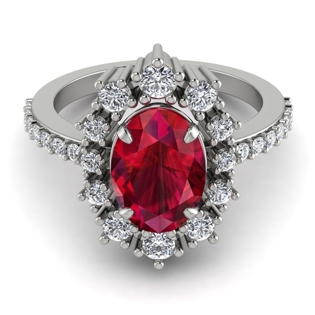 Glamorous Oval Ruby Ring - Emily No. 12