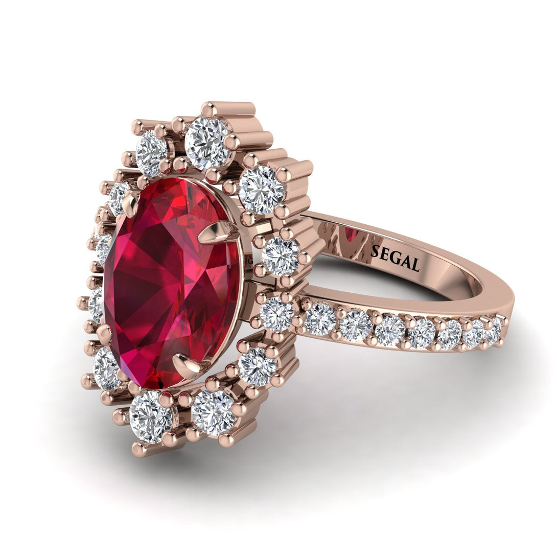 Glamorous Oval Ruby Ring - Emily No. 11