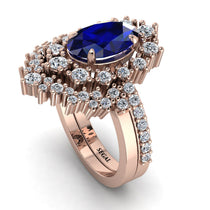 Glamorous Oval Sapphire Bridal Set - Emily No. 14 image 1