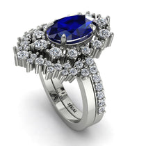 Glamorous Oval Sapphire Bridal Set - Emily No. 15 image 1