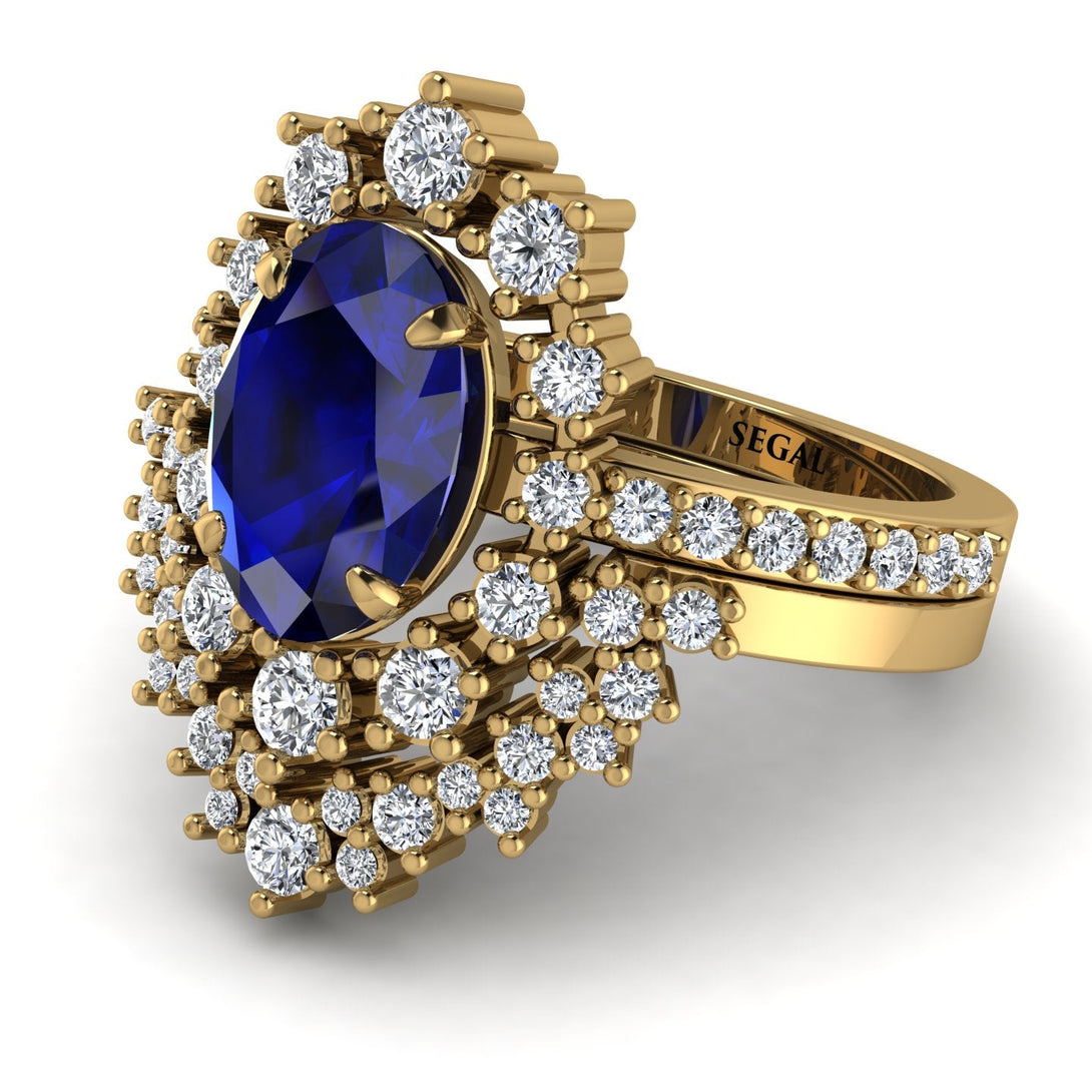 Glamorous Oval Sapphire Bridal Set - Emily No. 13