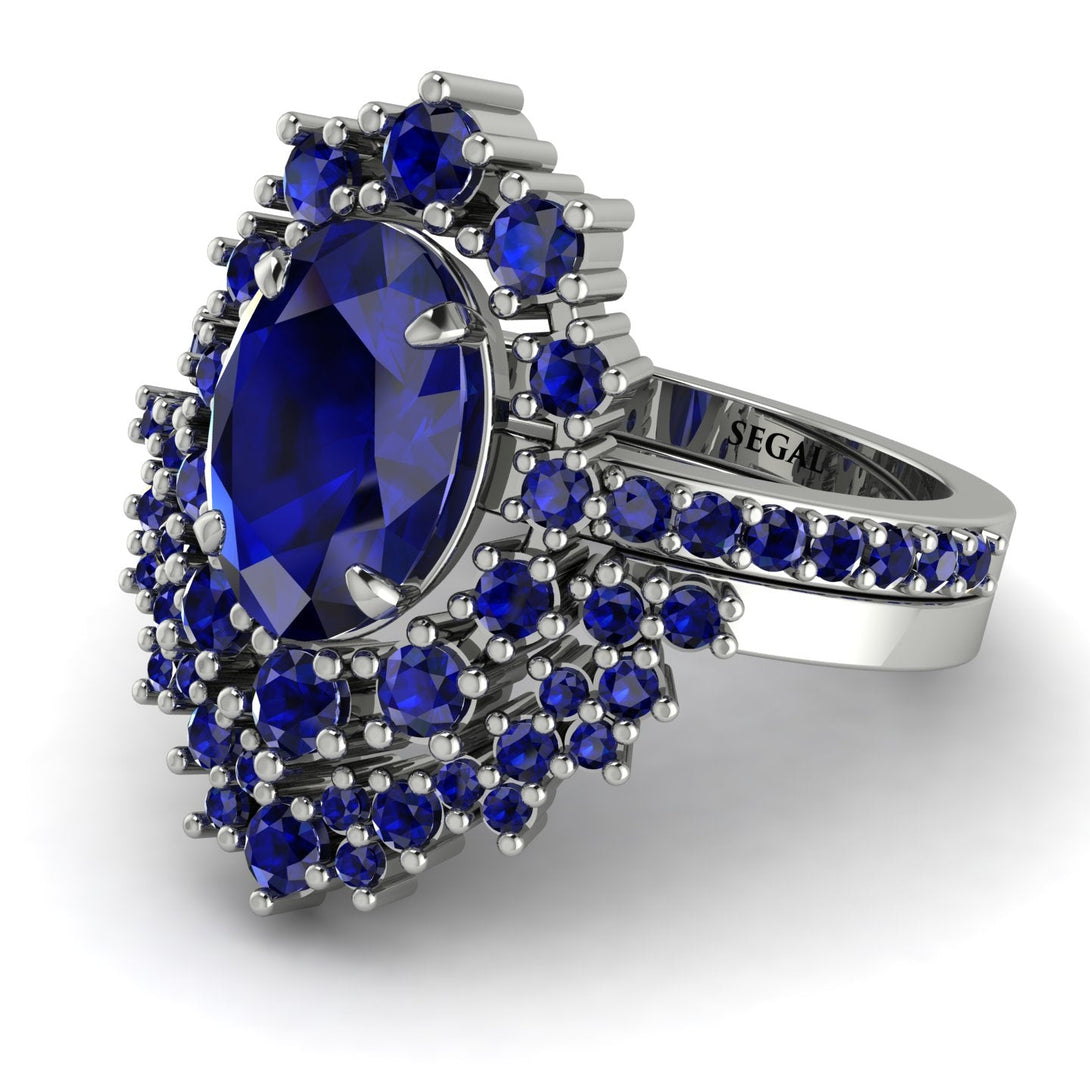 Glamorous Oval Sapphire Bridal Set - Emily No. 75