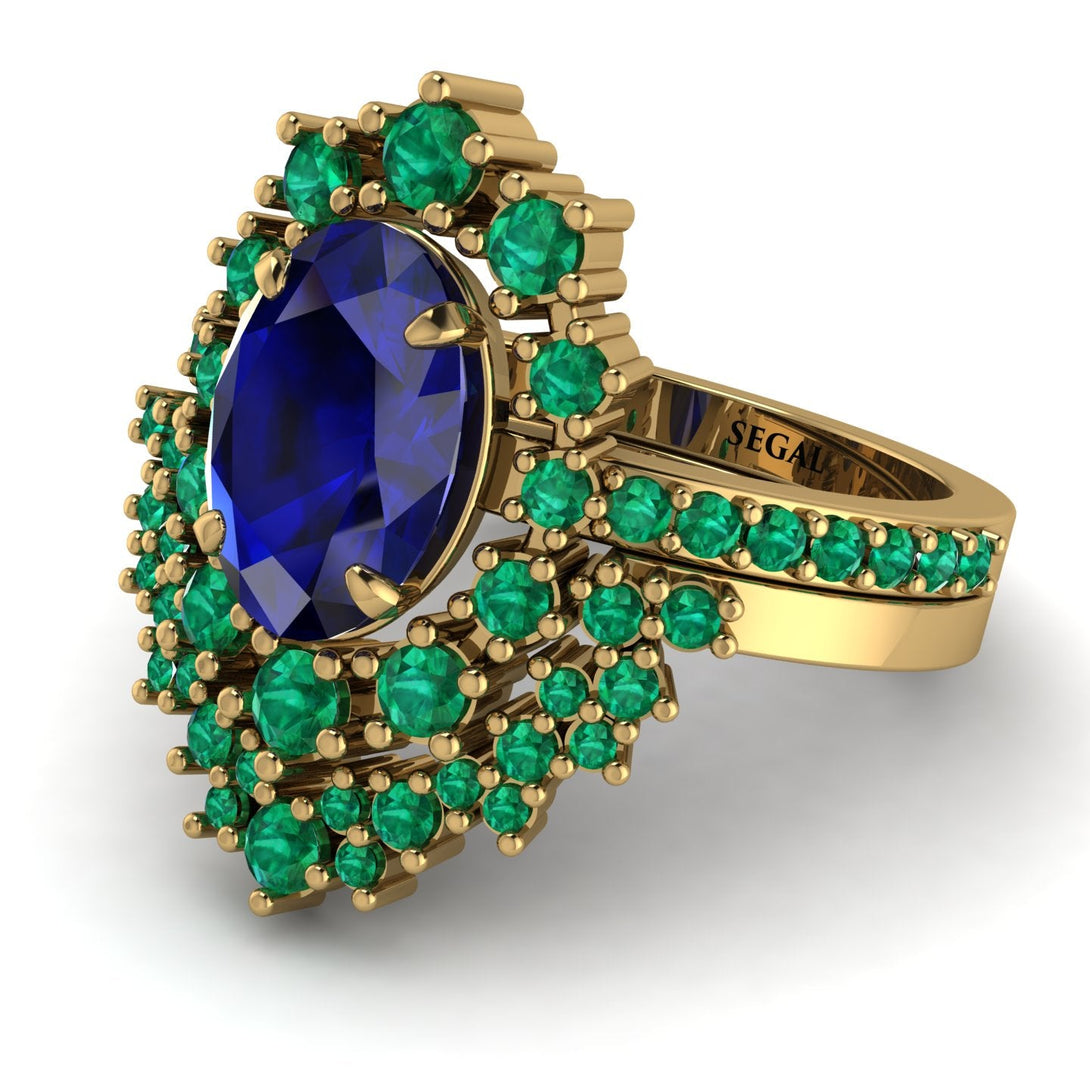 Glamorous Oval Sapphire Bridal Set - Emily No. 28