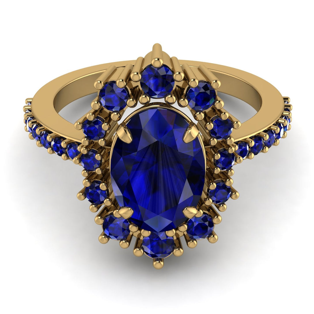 Glamorous Oval Sapphire Ring - Emily No. 73