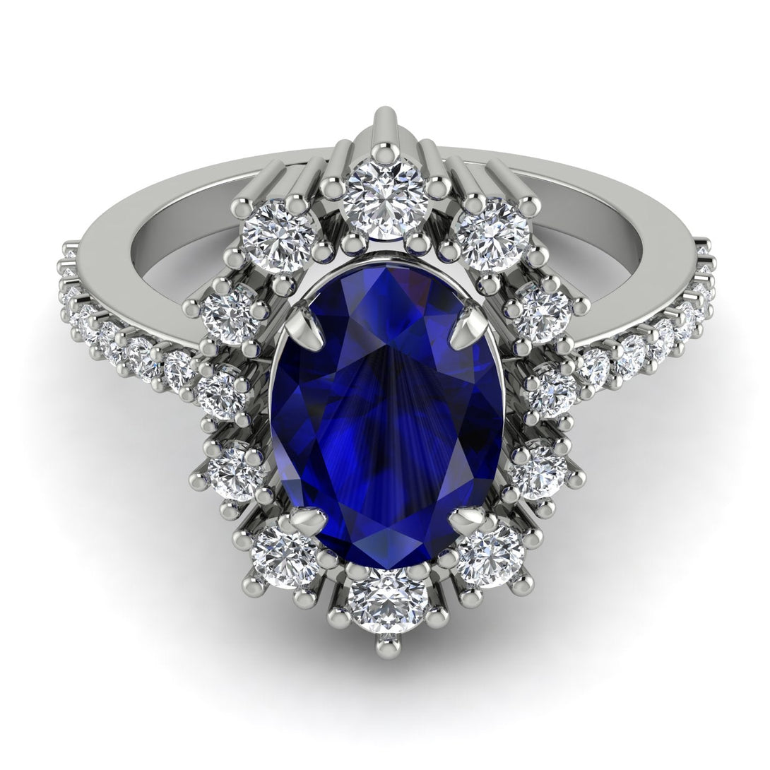 Glamorous Oval Sapphire Ring - Emily No. 15