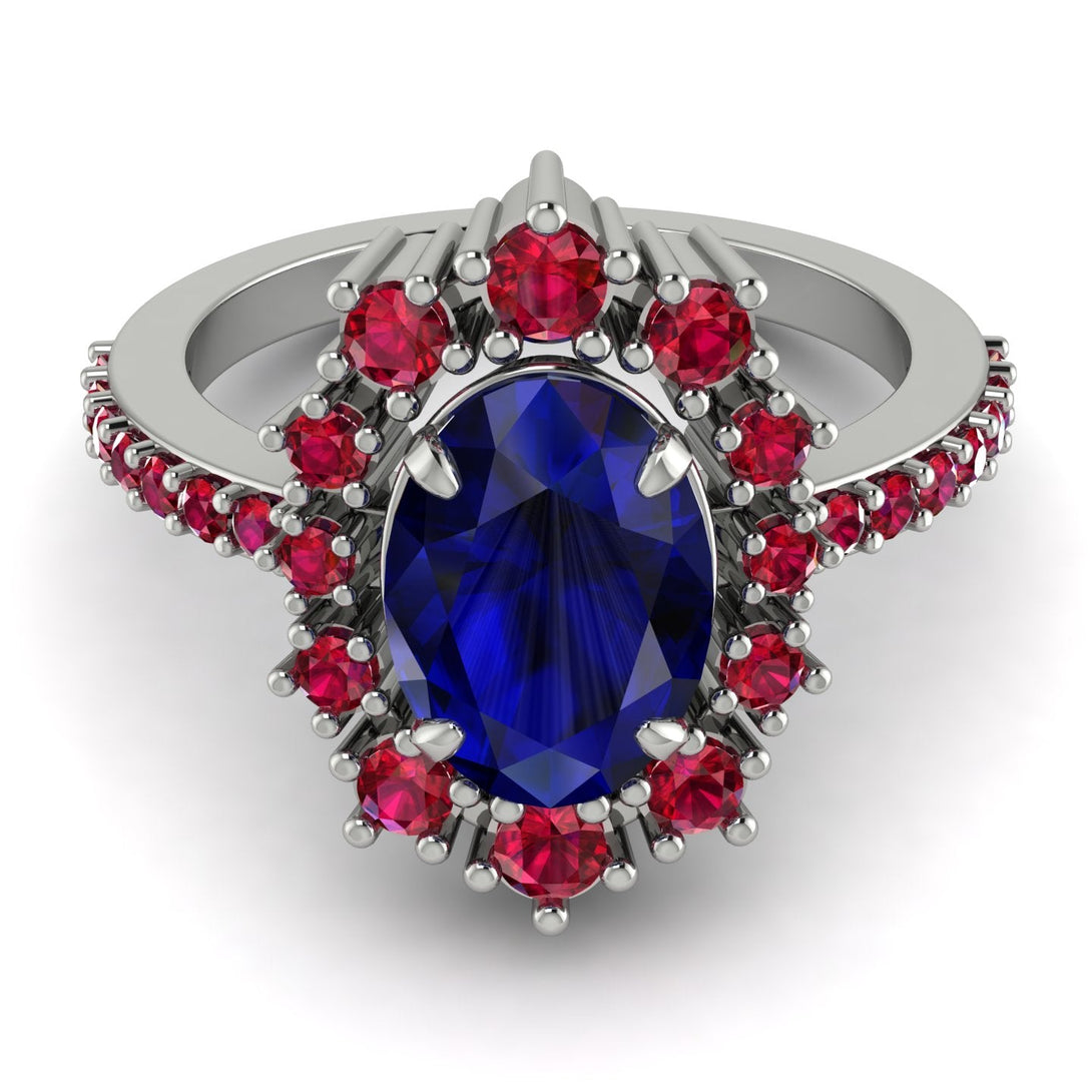 Glamorous Oval Sapphire Ring - Emily No. 60