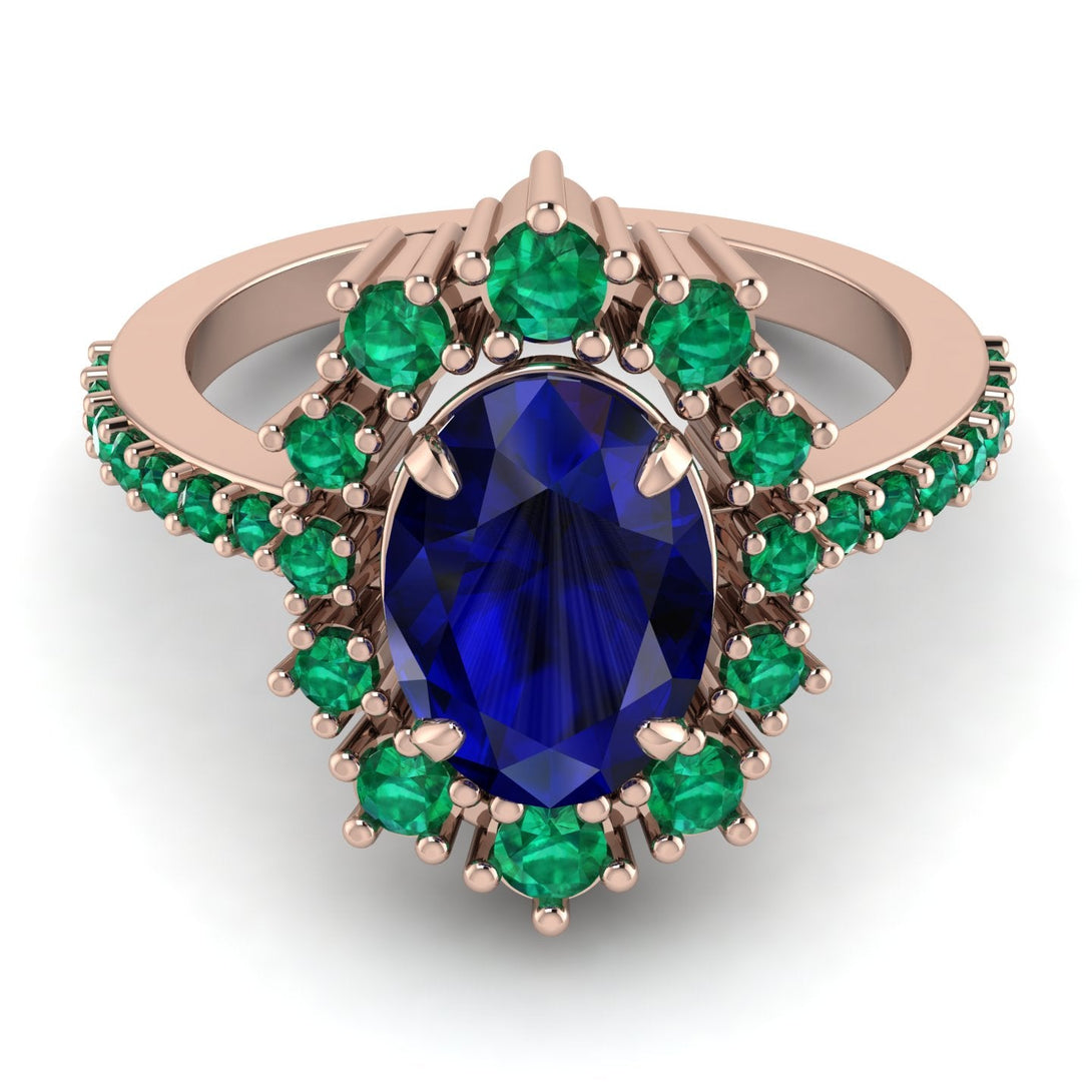 Glamorous Oval Sapphire Ring - Emily No. 29