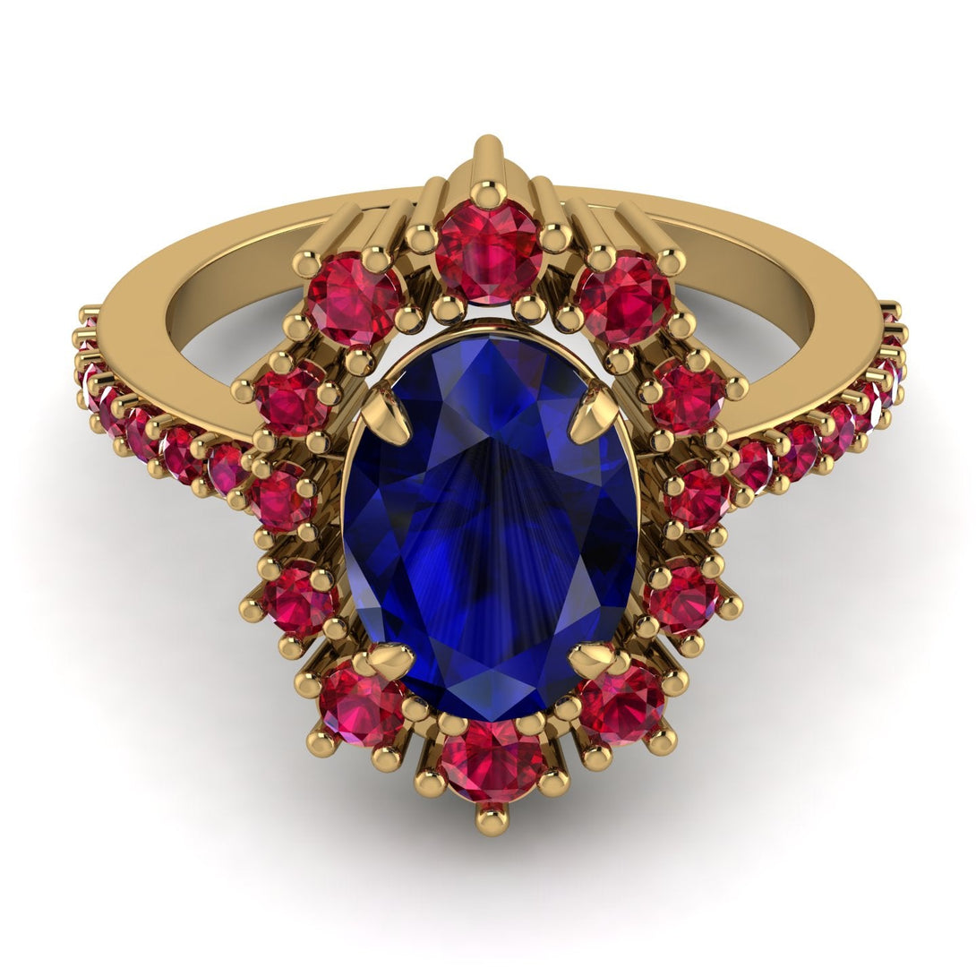 Glamorous Oval Sapphire Ring - Emily No. 58